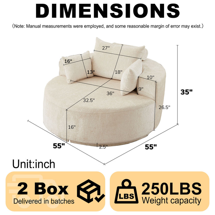 Single 360 Degree Swivel Chair For Living Room