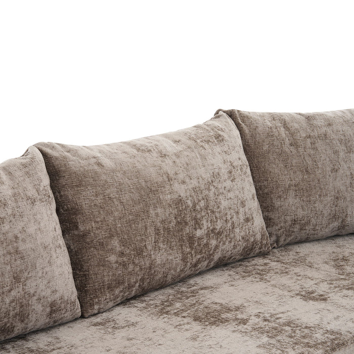 Modular Cloud Sectional Sofa Set, U-Shaped Upholstered Couch With Deep Seat