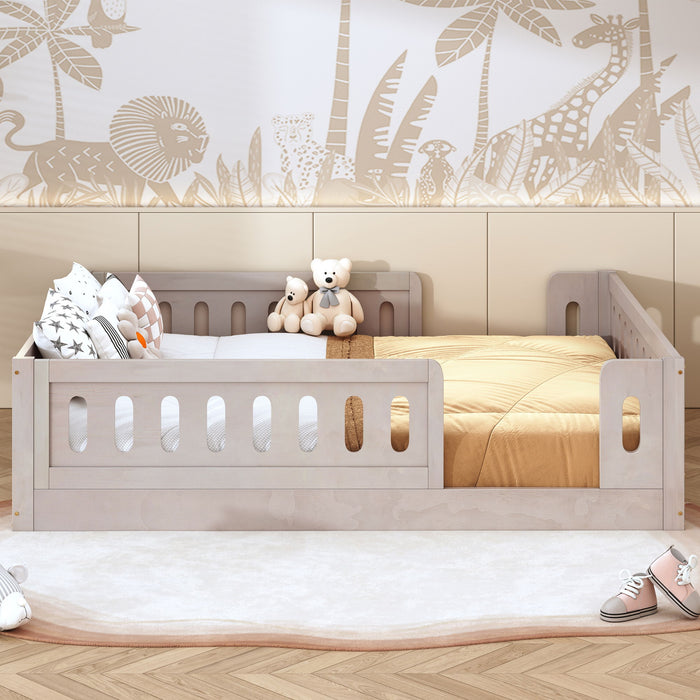 Platform Bed With Guardrail