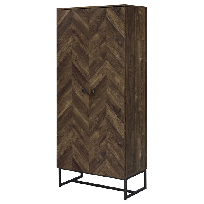 Gunderson - 8 Shelf Accent Cabinet - Oak
