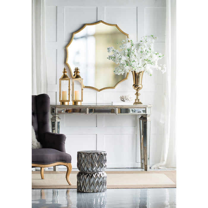 Round Sunburst Wall Mirror With, Wall Decor Mirror For Entryway Bedroom Living Room - Gold