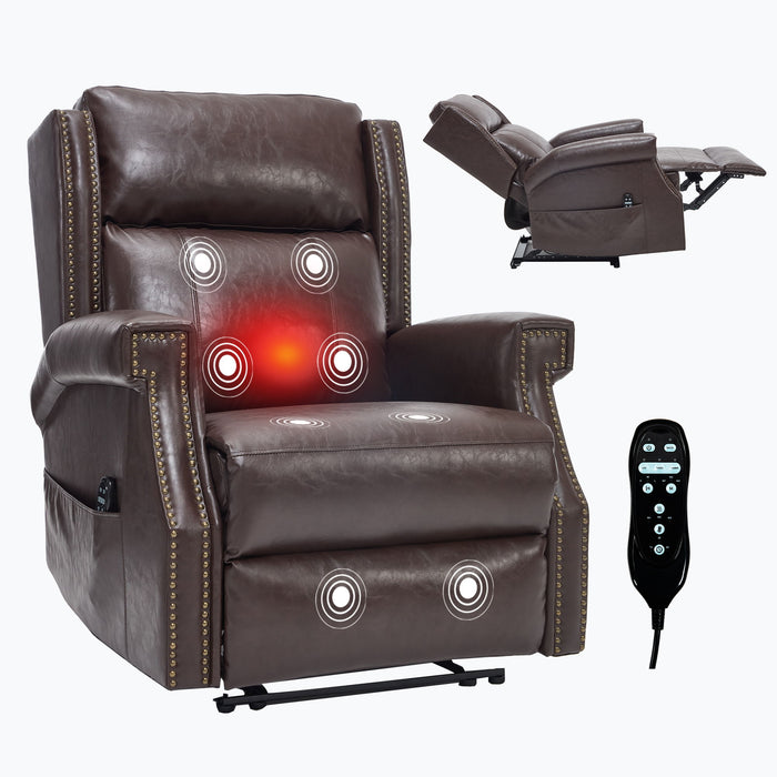 Manual Recliner Chair With Heavy Duty Motion Mechanism, 8 Vibrating Nodes And 3 Massage Modes For Living Room