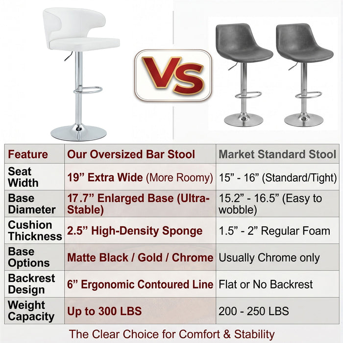Adjustable Swivel Bar Chair With Ergonomic High Back Design