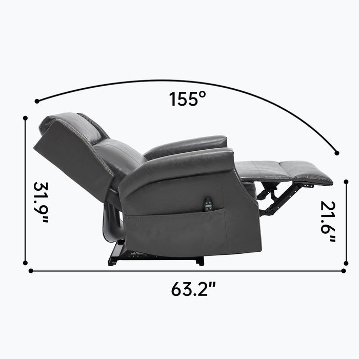 Manual Recliner Chair With Heavy Duty Motion Mechanism, 8 Vibrating Nodes And 3 Massage Modes For Living Room