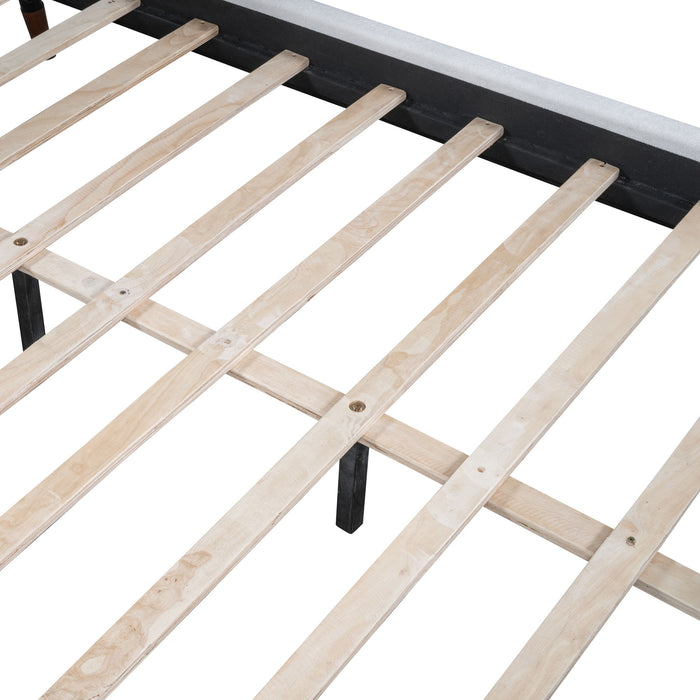 Upholstered Platform Bed With Sheep Shaped Headboard