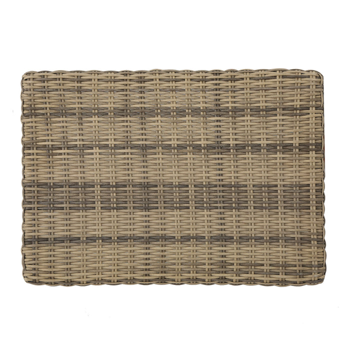 Outdoor Rattan Wicker Ottomans - Gray