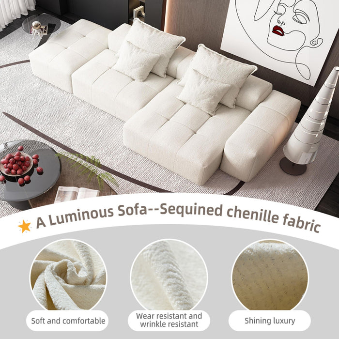 Modern Oversized Diy Combination Modular Sectional Sofa With Pillows
