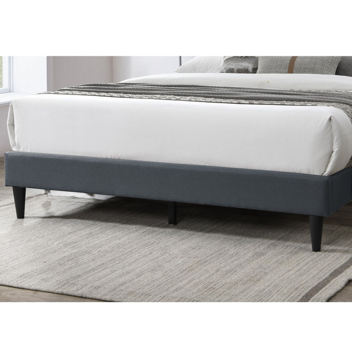 Bed With Nailhead Trim Accents, Upholstered Platform Frame