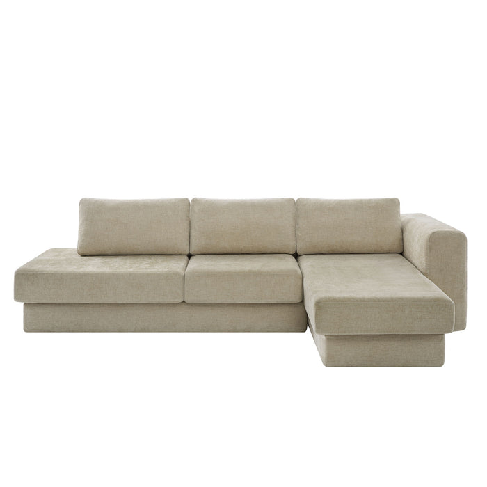L-Shaped Modular Sofa With Double Layer Cushion