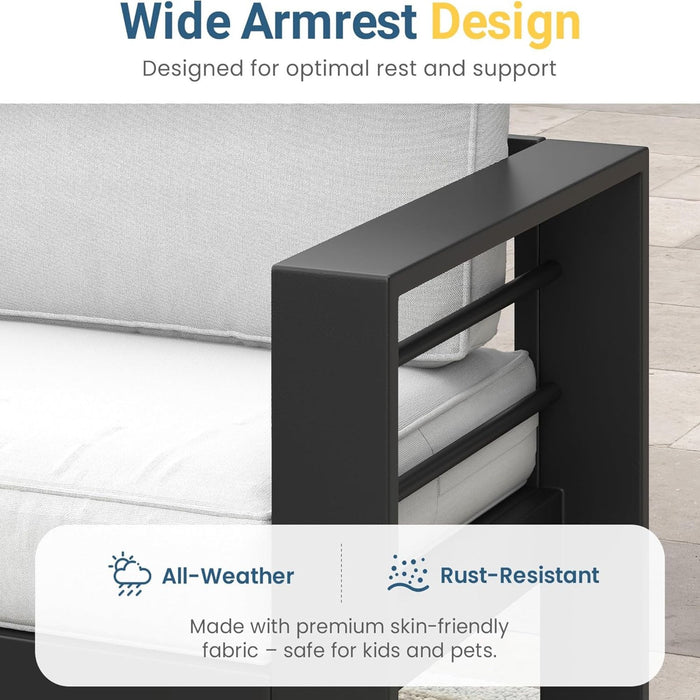 All-Weather Patio Loveseat With Thick Cushions