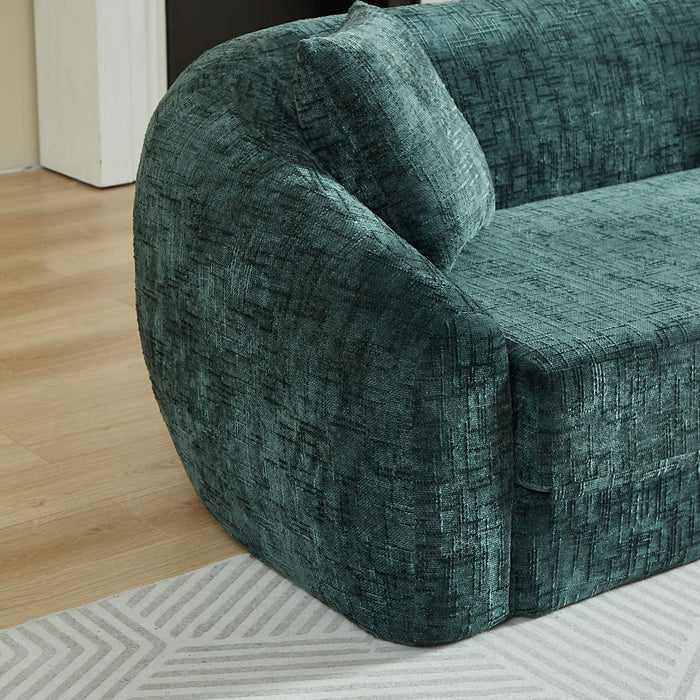 Curved Convertible Sofa, 2 In 1 Fold Out Bed With Pull Out Base And Deep Seat