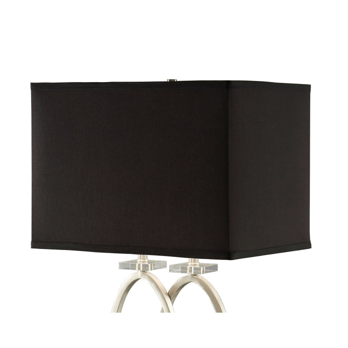 Rectangular Shade Accent Lamp With 3 Way Switch - Silver