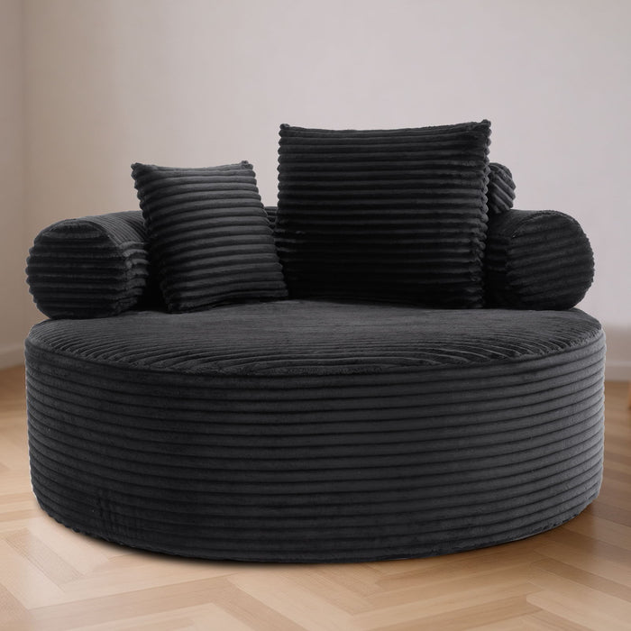 Round Sofa Bed With 3 Pillows For Living Room