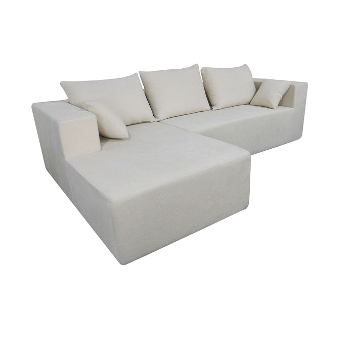 Modular Corner Sofa With Soft Linen Fabric