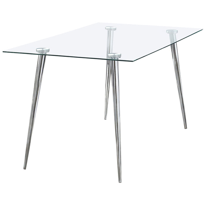 Vendas - Rectangular Glass Top Dining Table - Chrome