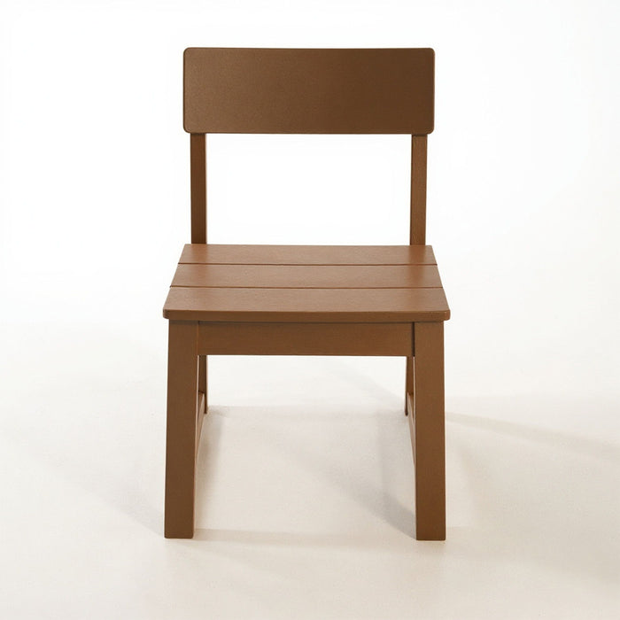 7 Piece Outdoor Dining Set For 6, Table With Umbrella Hole & 6 Armless Chairs For Backyard - Brown