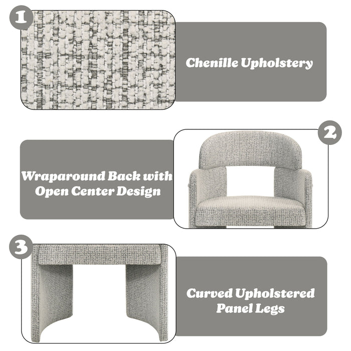 Kyree - Arm Chair (Set of 2) - Ivory / Gray