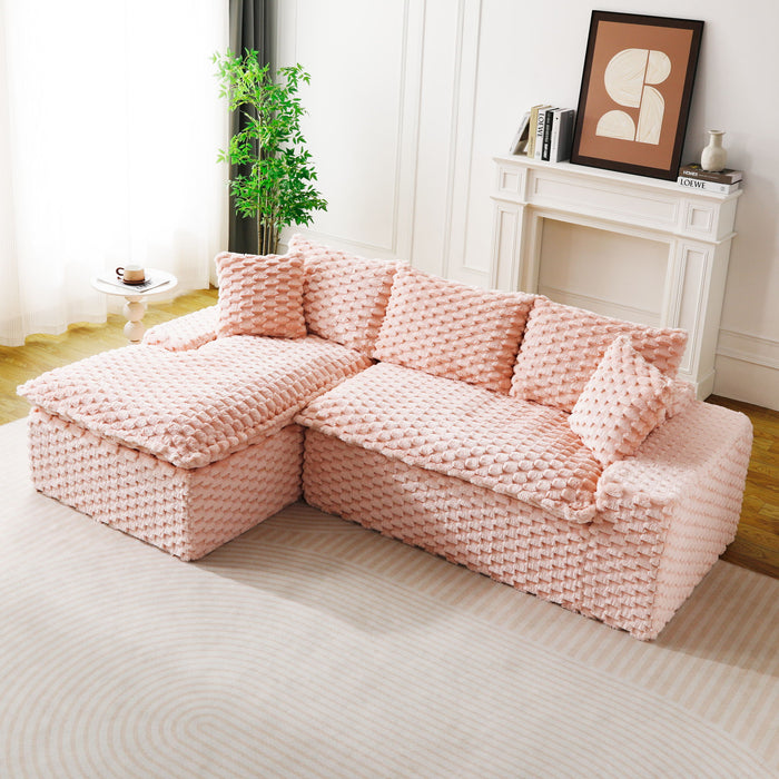 Modular Sofa, Convertible Twin Seat With Chaise Lounge