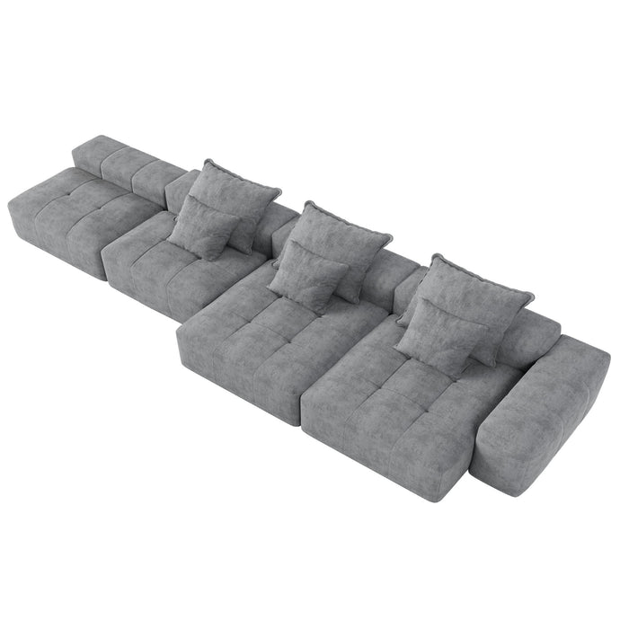 Modern Oversized, Modular Sectional Sofa With Pillows