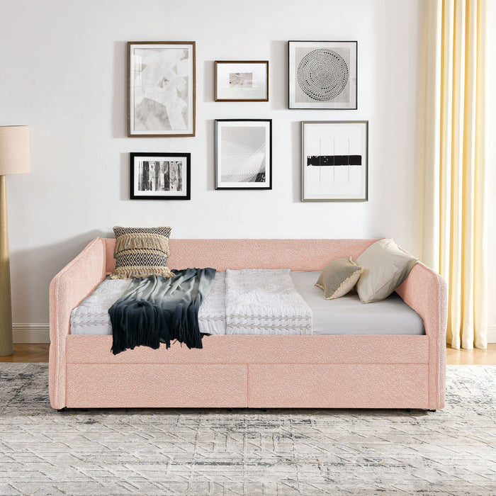 Upholstered Daybed & 2 Drawers