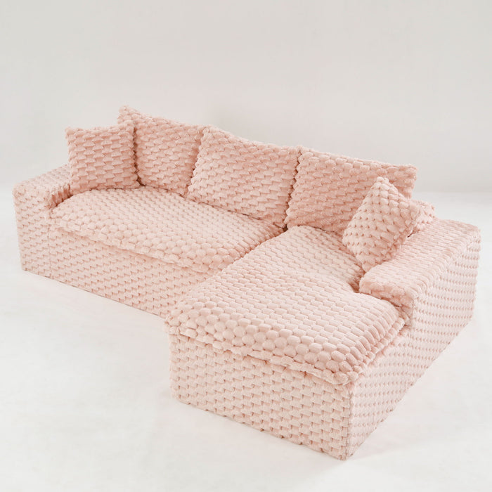 Modular Sofa, Convertible Twin Seat With Chaise Lounge