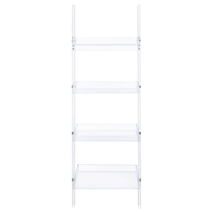 Cimarron - Ladder Bookcase With 4 Shelves - Clear