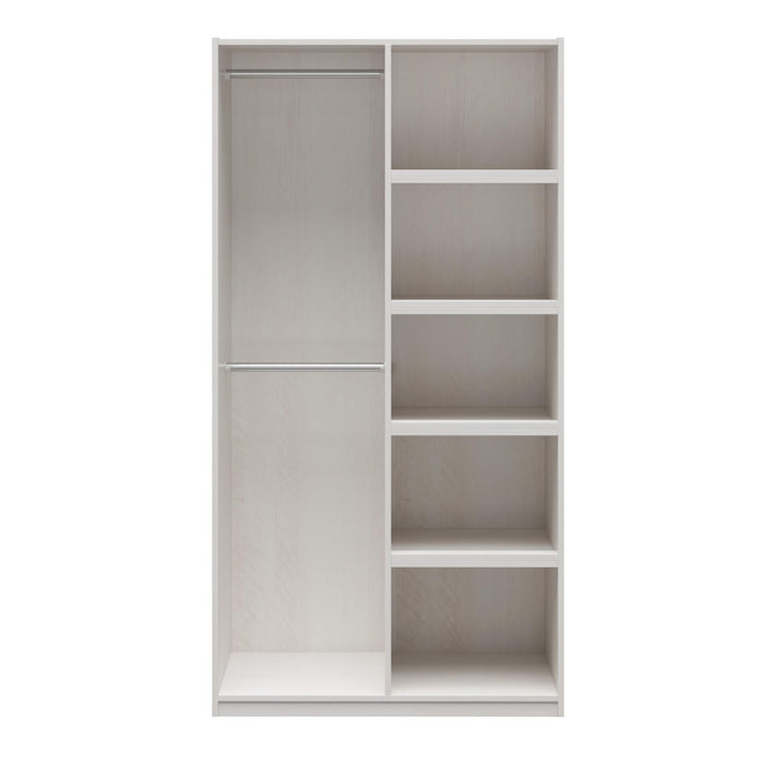 Suite Style Modular Extra Wide Wardrobe With Open Shelves - White