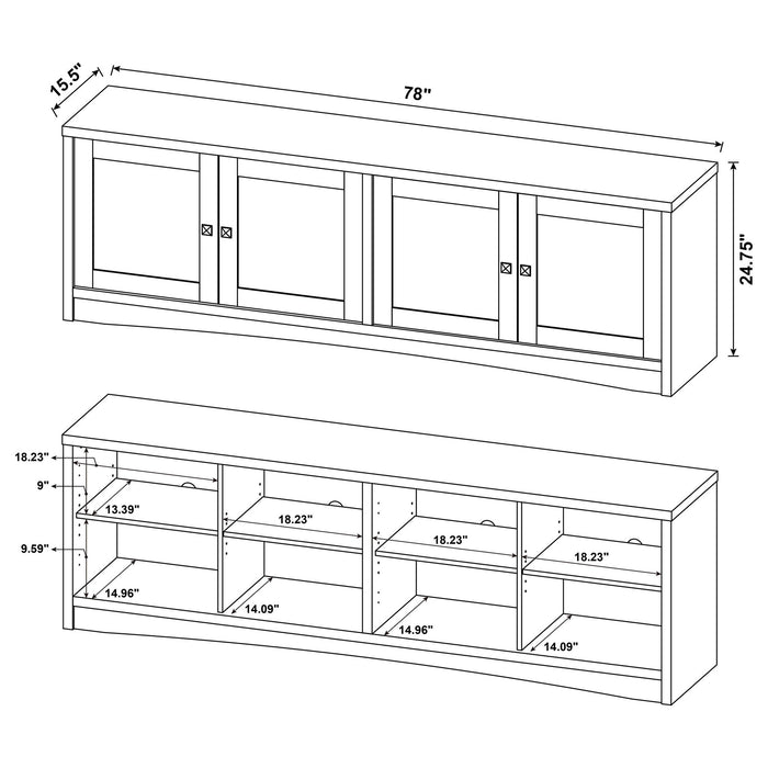 Lunetta - 3 Piece TV Stand With Media Towers - Pine Wood