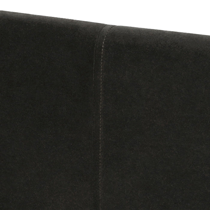 David - King Tufted Wingback Bed - Dark Charcoal Gray