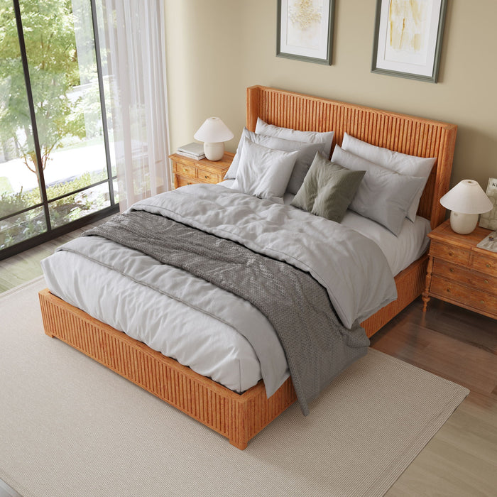 Platform Bed Frame With Headboard, Floor Standing Design