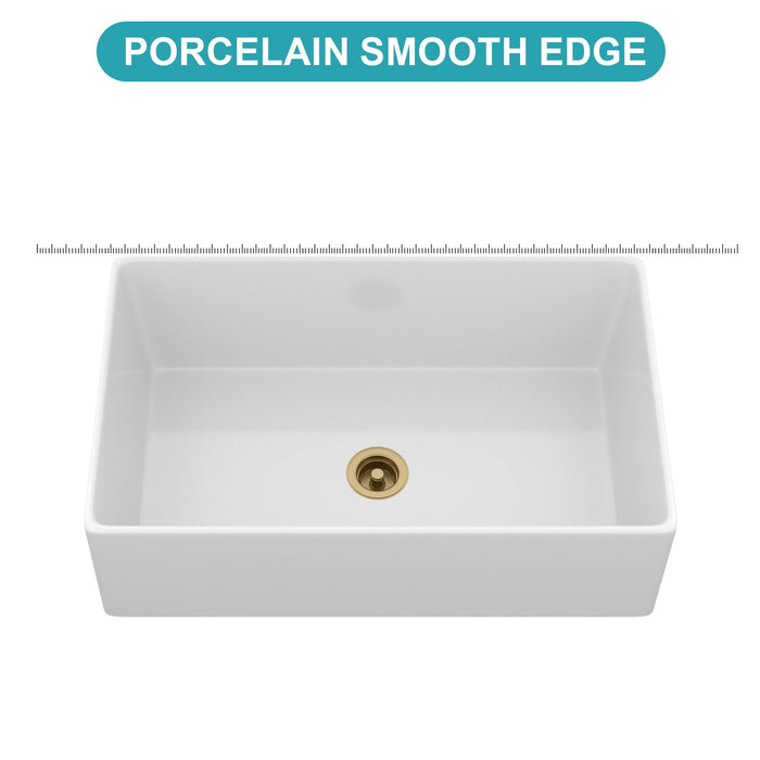 Single Bowl Apron Front Kitchen Sink - White