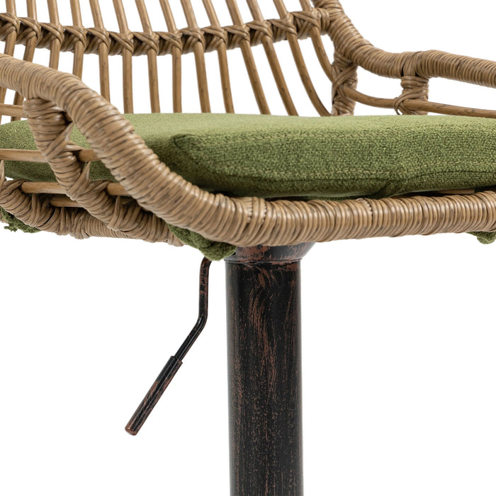 Modern Swivel Bar Stools Adjustable Counter Chairs With Footrest (Set of 2)