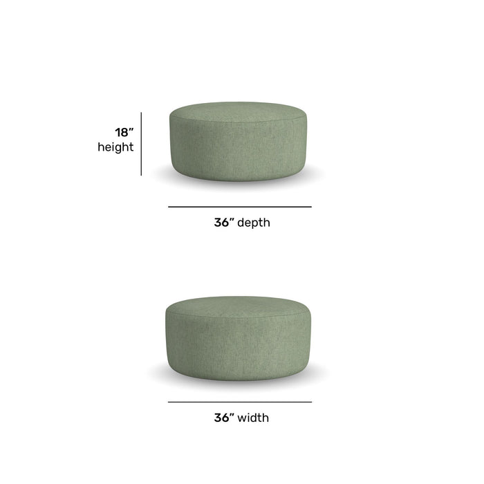 Pouf - Fabric Cocktail Ottoman - Olive