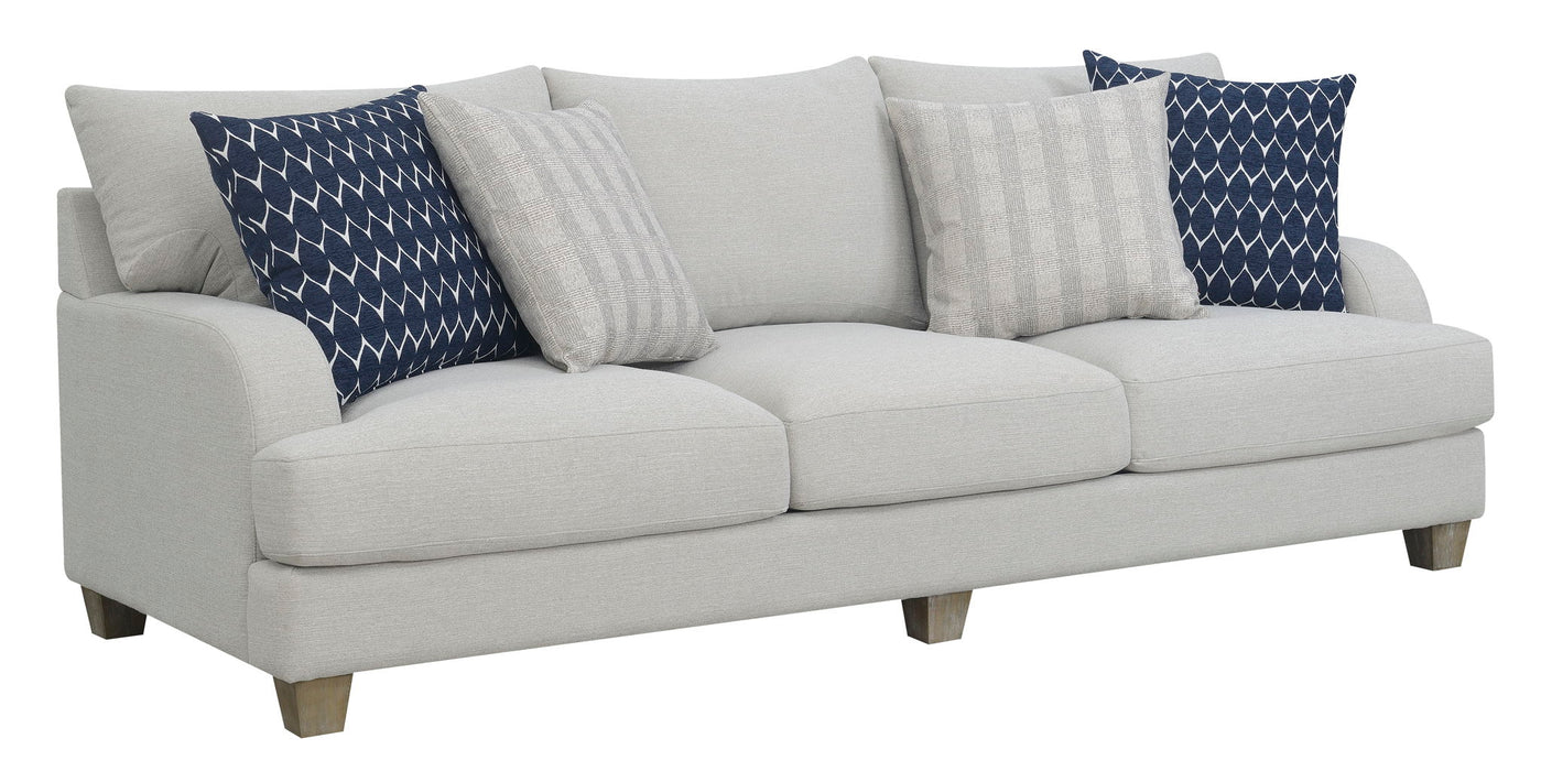 Laney - Sofa With Modern English Roll Arm, Reversible Back Cushions, And Fixed Seat Cushions Topped With 4cm Of Memory Foam - Harbor Gray