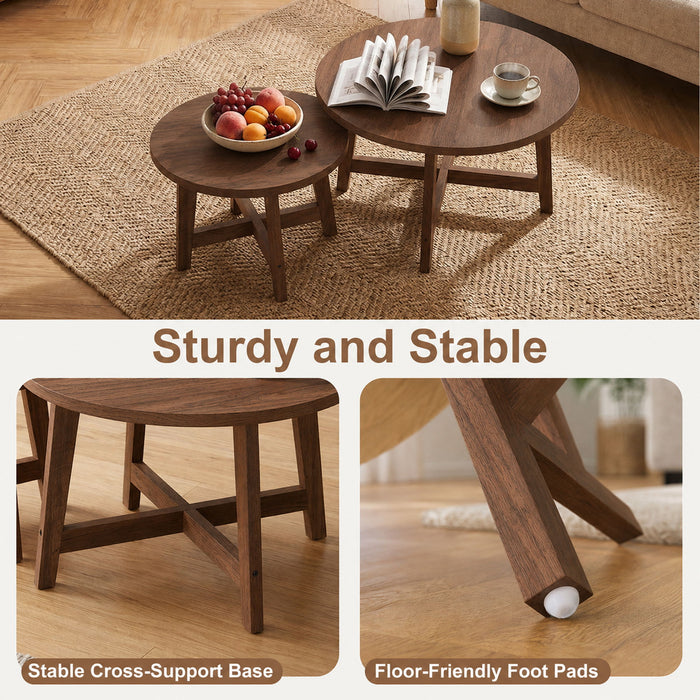 Round Nesting Stackable Tables For Living Room