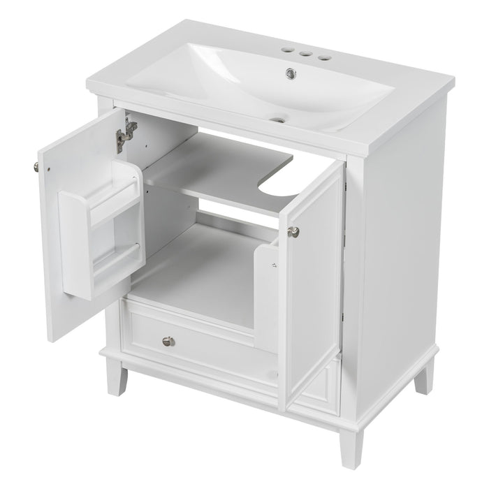 Modern Bathroom Vanity With Sink Combo, Multi Functional Cabinet With Doors And Drawer