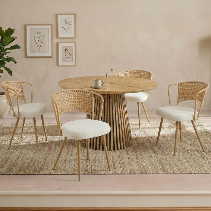Farmhouse Style Wicker Dining Chair