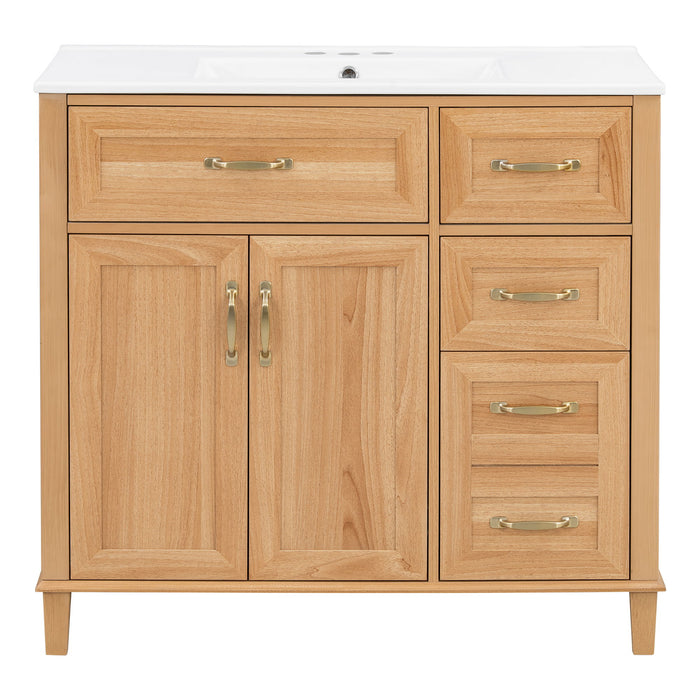 Bathroom Vanity With Sink, Soft Close Doors & Drawers - Wood