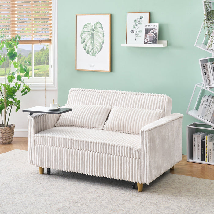 Pull Out Sofa With Movable Tabletop And USB Ports
