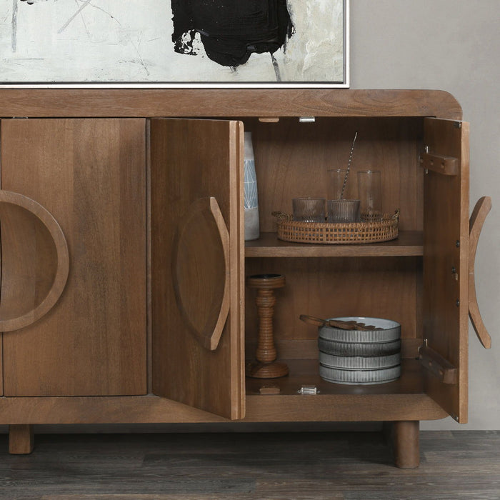 Vally - Wood 6 Door Buffet - Artisan Brown
