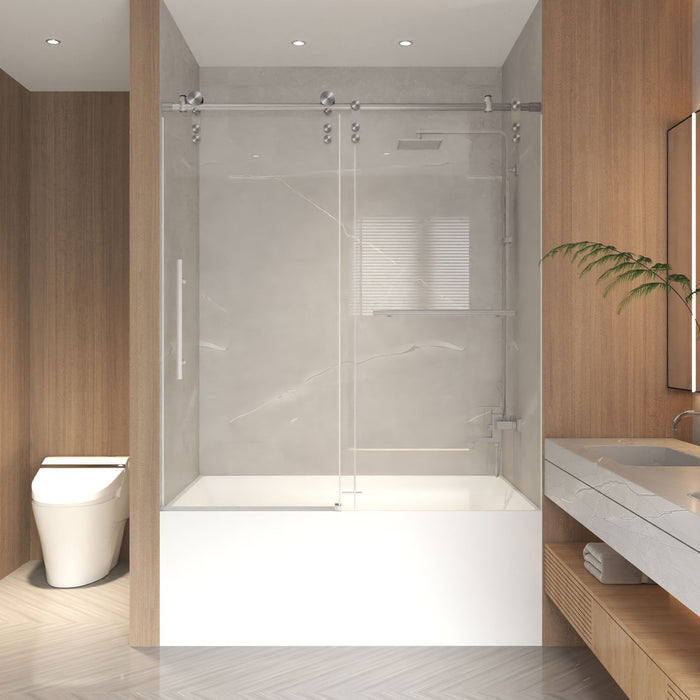 Frameless Sliding Bathtub Door With Frame
