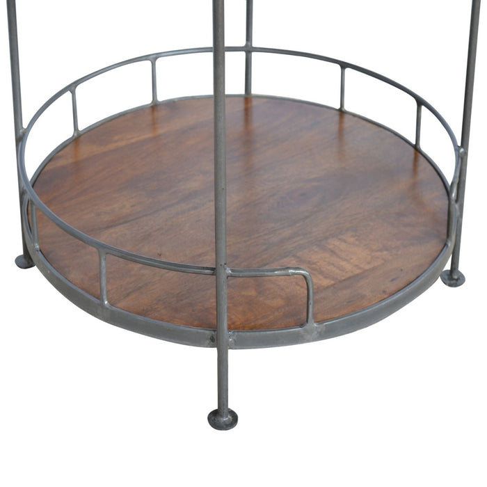 Round Butler Tray Table - Chestnut