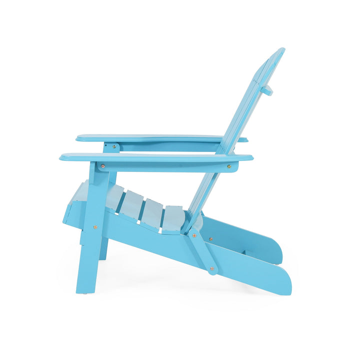 Malibu Transitional Adirondack Chair With Foldable Design - Blue