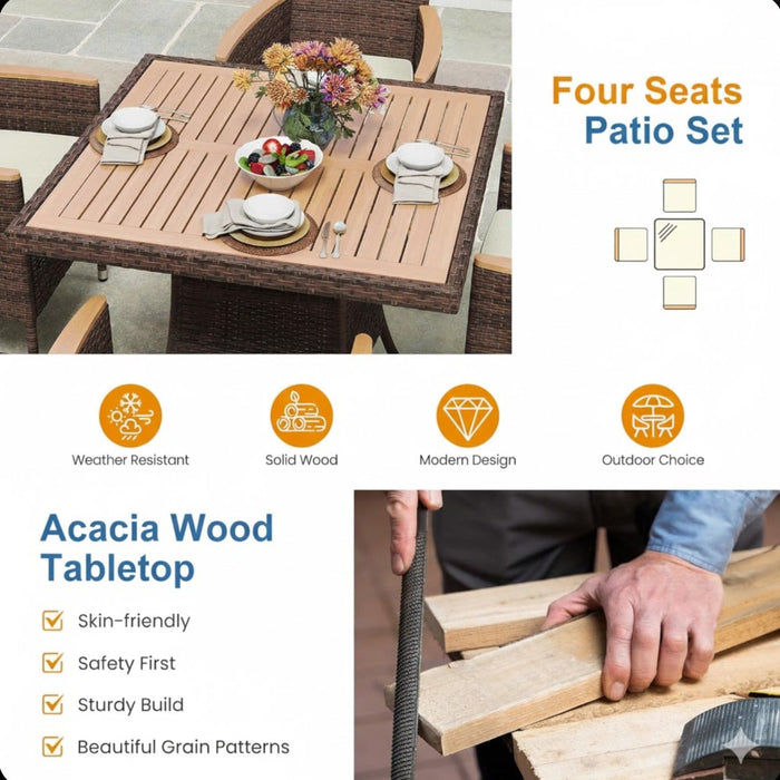 5 Piece Patio Dining Set With Table
