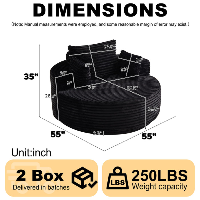 Swivel Chair With 360° Rotation For Living Room