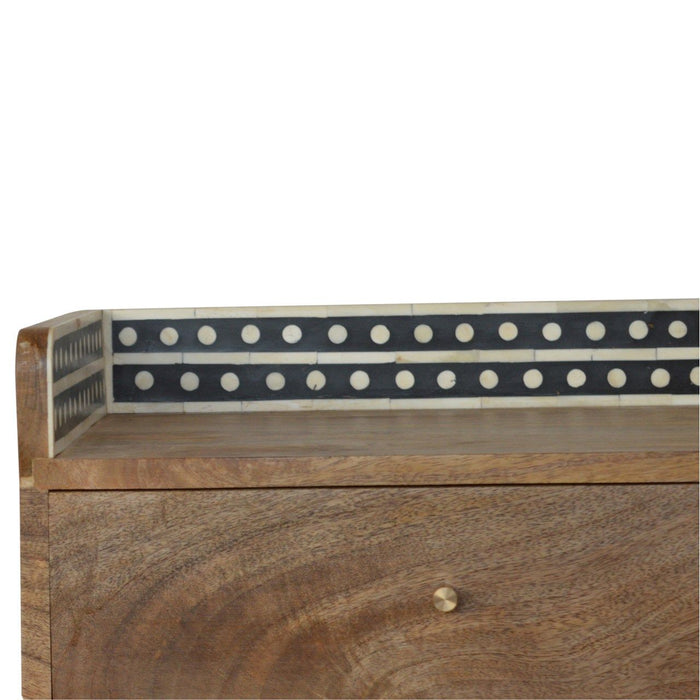Inlay Bone Gallery Back Nightstand - Brown