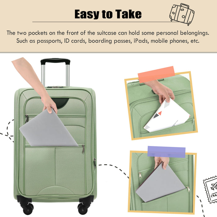 Softside Luggage Expandable Set With Duffel Bag Upright Spinner