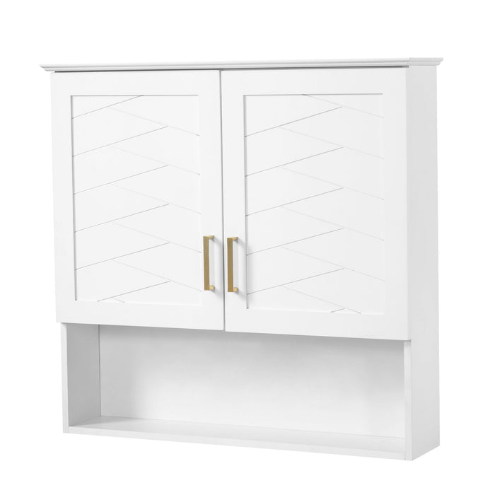 30" Bathroom Cabinet With Adjustable Shelf, Wall Mounted Medicine Cabinet - White
