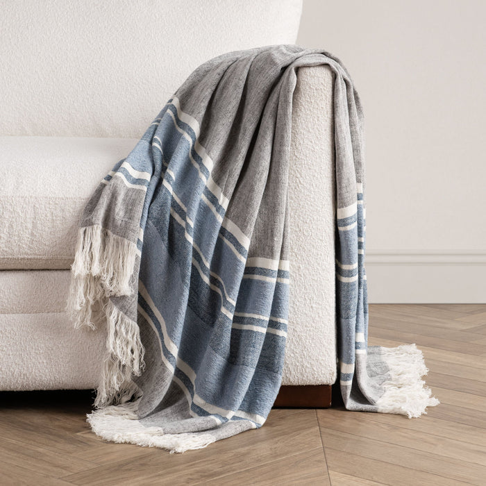Lima - Throw - Capri Blue / Dark Gray