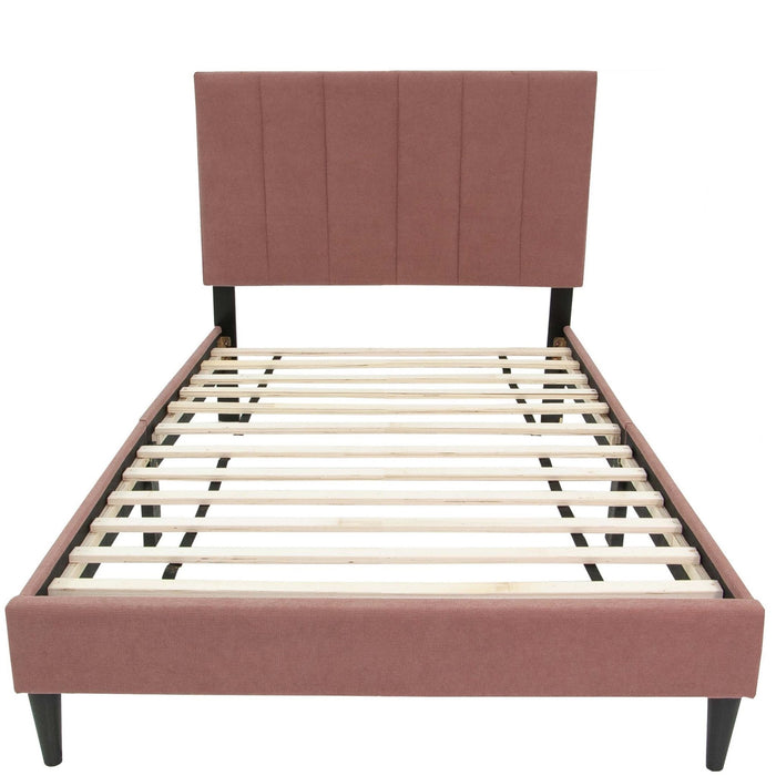 Bed With Channel Tufted Adjustable Headboard